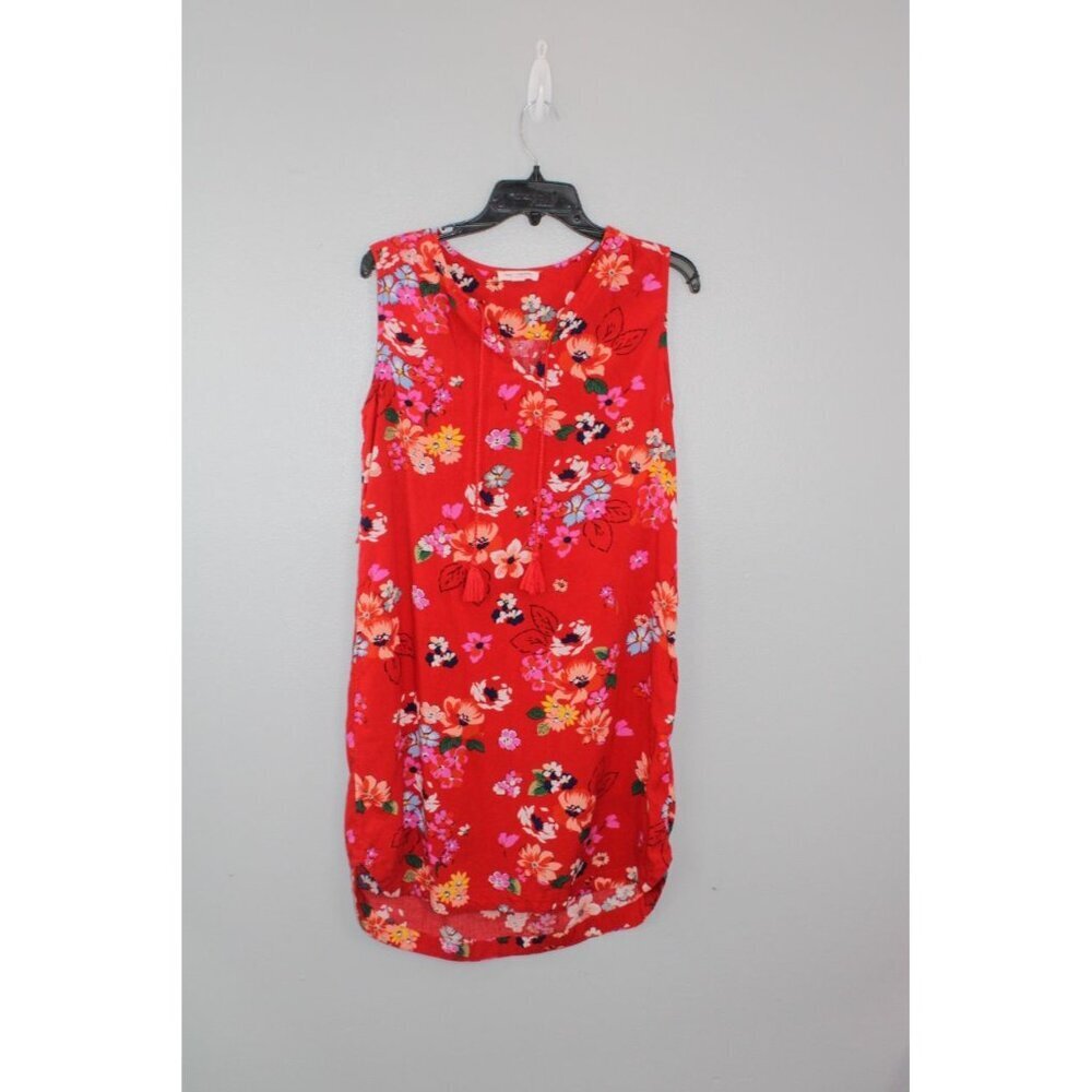 Beach Lunch Lounge Dress Women's M Red Floral Flowey Mini Wedding Guest Summer